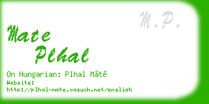 mate plhal business card